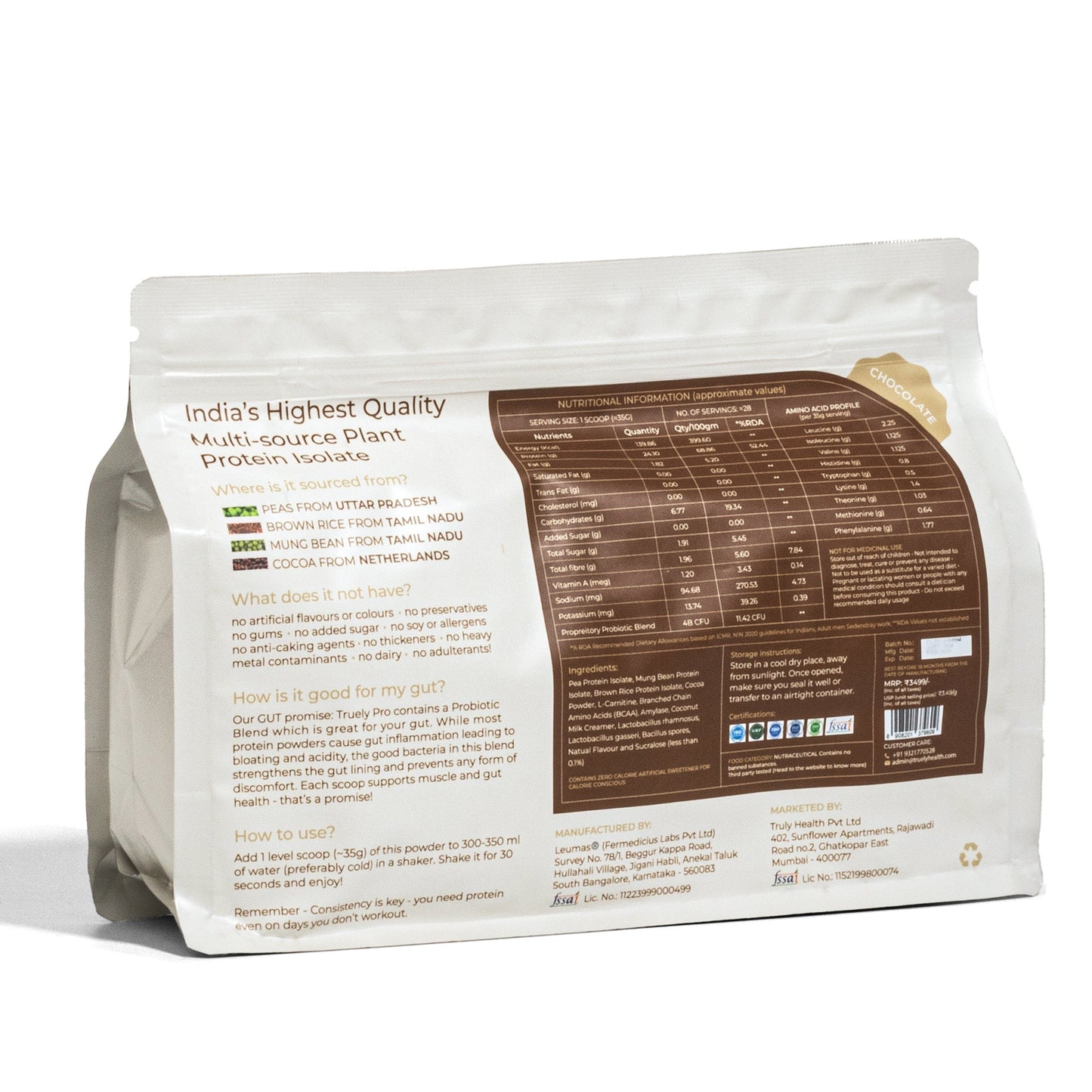 Truely Pro: Plant-Based Protein - Dark Chocolate