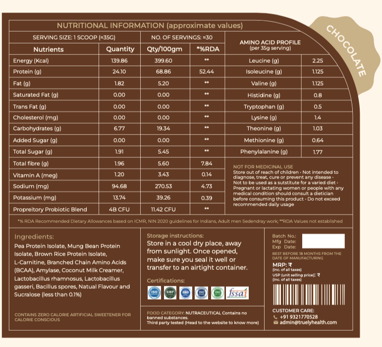 Truely Pro: Plant-Based Protein - Dark Chocolate