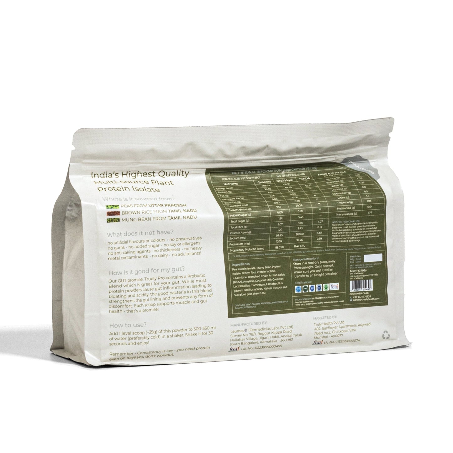 Truely Pro: Plant-Based Protein - Unflavoured